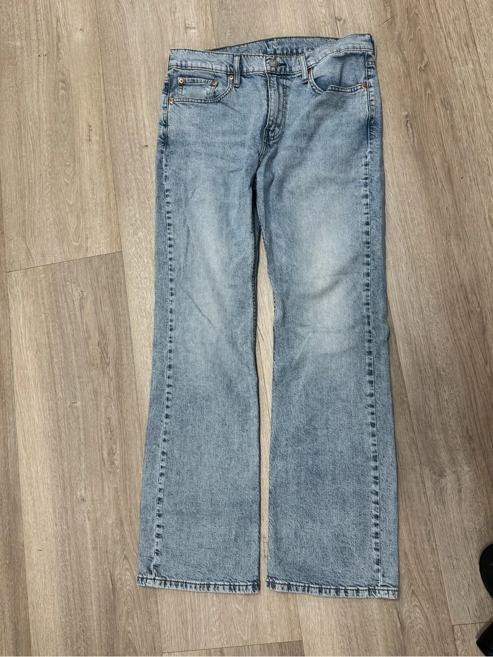Levis 527 Jeans Mens 33x32 Blue Slim Bootcut Light Denim Western Cowboy Fade